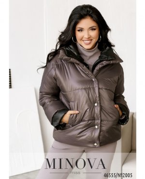 Укороченная теплая куртка с карманами размер 42-46 - 8389860 - SvitStyle