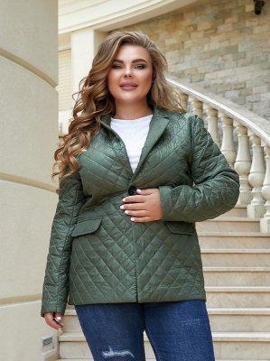 Стьобана жіноча куртка-піджак на синтепоні с 50 по 60 размер - 8484011 - SvitStyle