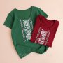Вышитая зеленая женская футболка Цветы (4)