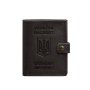 Шкіряна обкладинка-портмоне на паспорт з гербом України 25.1 темно-коричнева (8)