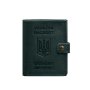 Шкіряна обкладинка-портмоне на паспорт з гербом України 25.1 Зелена (8)