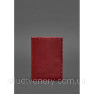 Шкіряна обкладинка для паспорта та військового квитка 1.2 червона - 8534041 - SvitStyle