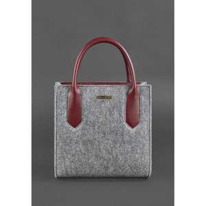 Фетрова жіноча сумка-кроссбоді Blackwood з шкіряними бордовими вставками - 8536824 - SvitStyle
