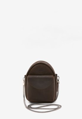 Шкіряна жіноча міні-сумка Kroha темно-коричнева vintage - 8600991 - SvitStyle