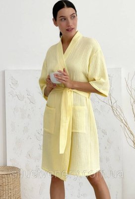 Халат для жінок кімоно лимонний Cosy М14 - 8647883 - SvitStyle