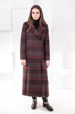 Жіноче демісезонне пальто "Інжир" коричньове | Купити пальто в інтернеті - 6745548 - SvitStyle