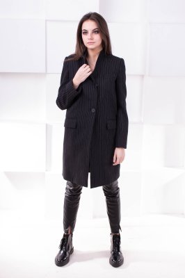 Жіноче демісезонне пальто "Елізабет" чорне | Купити пальто в інтернеті - 6745860 - SvitStyle