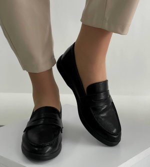 Туфли лоферы женские черные Т1463 - 8610772 - SvitStyle