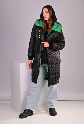 Пальто куртка жіноче зимове чорне код П584 50 - 8611251 - SvitStyle