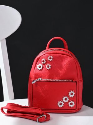 Невеликий рюкзак жіночий червоний код 7-28 - 8611573 - SvitStyle