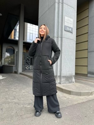 Куртка пальто жіноча зимова чорна код П853 - 8613128 - SvitStyle