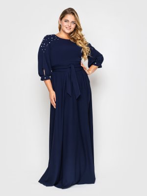Вечернее платье Вивьен темно-синее - 7901819 - SvitStyle