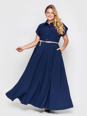 Роскошное платье макси в пол  Алена синее - 7902454 - SvitStyle