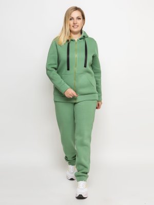 Теплий жіночий костюм Алія зелений - 8483791 - SvitStyle