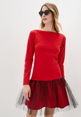 Червоне жіноче плаття з фатином Подіум  20782-RED XS Червоний - 8581168 - SvitStyle