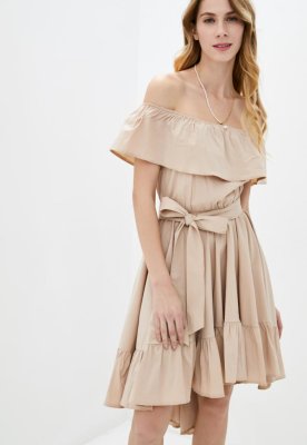 Літнє асимитричне жіноче плаття з воланами Подіум 25861-BEIGE XS Бежевий - 8581482 - SvitStyle