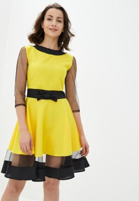 Жіноча сукня Подіум Comely 23981-YELLOW XS Жовтий - 8581603 - SvitStyle