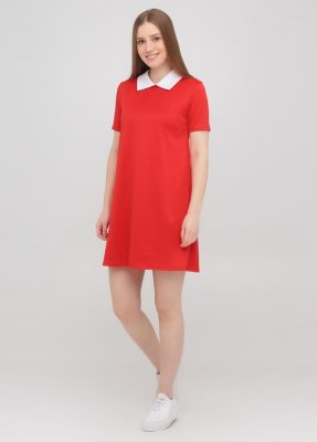 Жіноча сукня-трапеція з коміром Подіум 10582-RED XS Червоний - 8581907 - SvitStyle