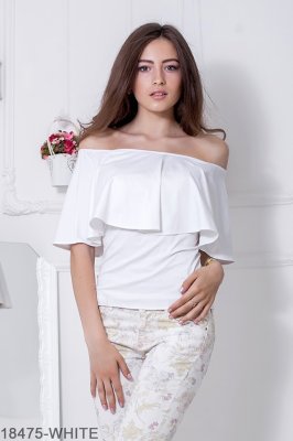 Жіноча блузка Подіум Milena 18475-WHITE XS Білий - 8583148 - SvitStyle
