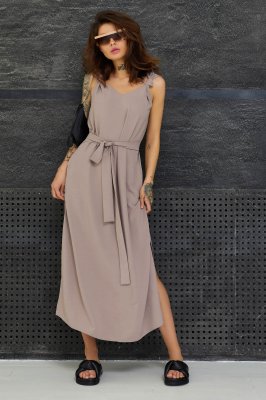 Красива сукня-міді "Джаффа" з розрізом кольору мокко м. Харків - 8541556 - SvitStyle