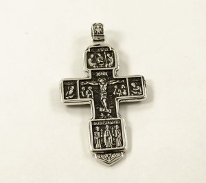 Большой крест православный двусторонний Maxi Silver 8997 - 8580149 - SvitStyle