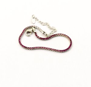 Теннисный браслет с розовыми камнями Maxi Silver 9364 - 8600620 - SvitStyle