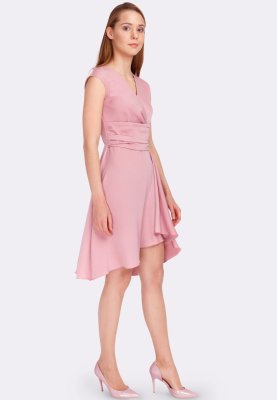 Нежно-розовое платье с асимметричной юбкой 5586p, 42 - 7865105 - SvitStyle