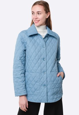 Удлиненная стеганая куртка голубого цвета 4417, 42 - 8306287 - SvitStyle