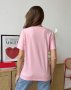 Рожева вільна футболка з вишитим написом (3)