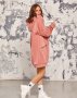 Рожеве тепле плаття з кишенею і капюшоном (2)