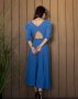 Синє плаття з декоративною спинкою (3)