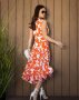 Помаранчева квіткова сукня без рукавів (3)