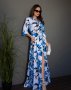 Довга біло-блакитна сукня з бавовни (2)