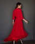 Довга сукня з червоної бавовни (3)