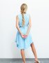 Блакитна сукня-трапеція із закругленим низом (3)