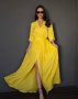 Довга сукня з жовтої бавовни (1)
