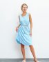 Блакитна сукня-трапеція із закругленим низом (1)