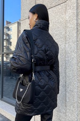 Жіноча демісезонна куртка-кімоно зі стьобаної плащової тканини - 8613846 - SvitStyle