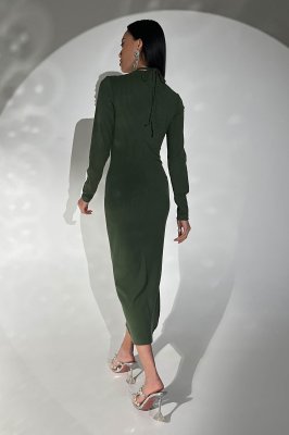 Жіноча сукня в рубчик з фігурним вирізом - 8613849 - SvitStyle