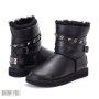 UGG Chrome Hearts zip Уггі жіночі чорні (2)