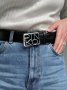 Ремінь Pinko Text Leather Belt Black Silver (7)