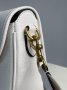 Сумка Coach Polished Pebble Willow Saddle Bag White (10)