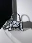 Сумка Balenciaga Hourglass Small Handbag Graffiti in Black (7)