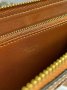 Гаманець Celine Zipped Wallet Cuir Triomphe in Textile and Calfskin Natural Tan (7)