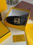 Ремінь Fendi Black Gold Leather Belt (3)