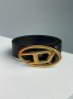 Ремінь Diesel Slim Glittery Belt With Oval D Buckle Gold (3)