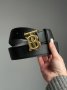 Ремінь Burberry Leather TB Belt Black Tan Gold (4)