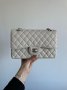 Сумка Chanel Classic 2.55 Medium Double Flap in White Silver (5)