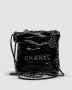 Сумка Chanel Black Quilted Calfskin Mini 22 Bag Silver Hardware (2)