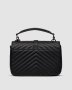 ???? Saint Laurent College Medium in Quilted Leather Black/Silver (2)